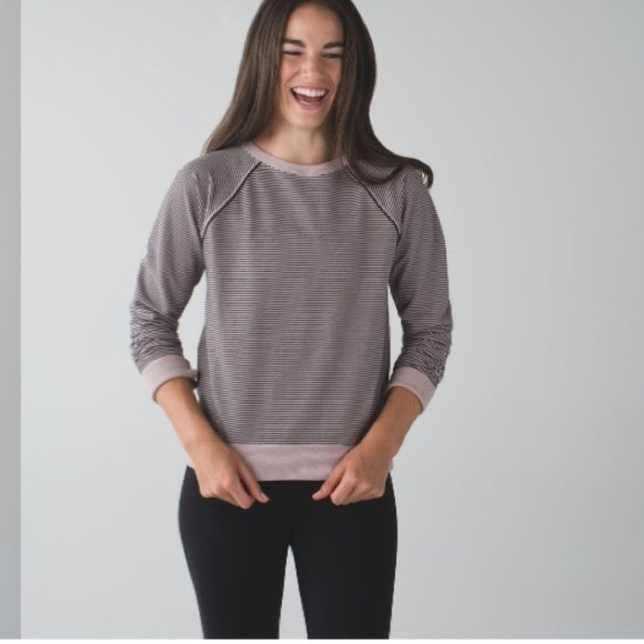 lululemon athletica Tops - ❗️SOLD❗️Lululemon Pink/Grey Love Crew Sweatshirt Size 4